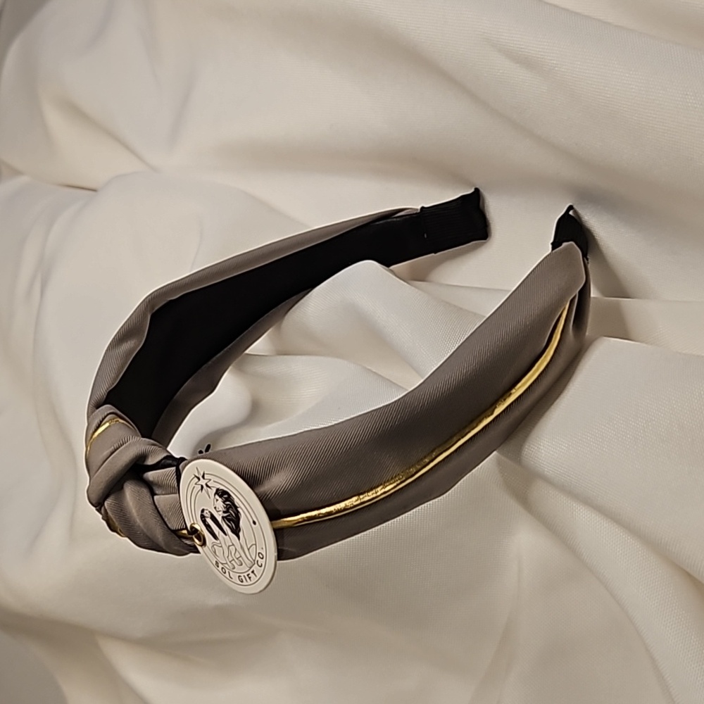 Silver grey turban headband
